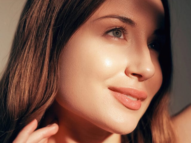 Dry Skin. woman moisturizing.